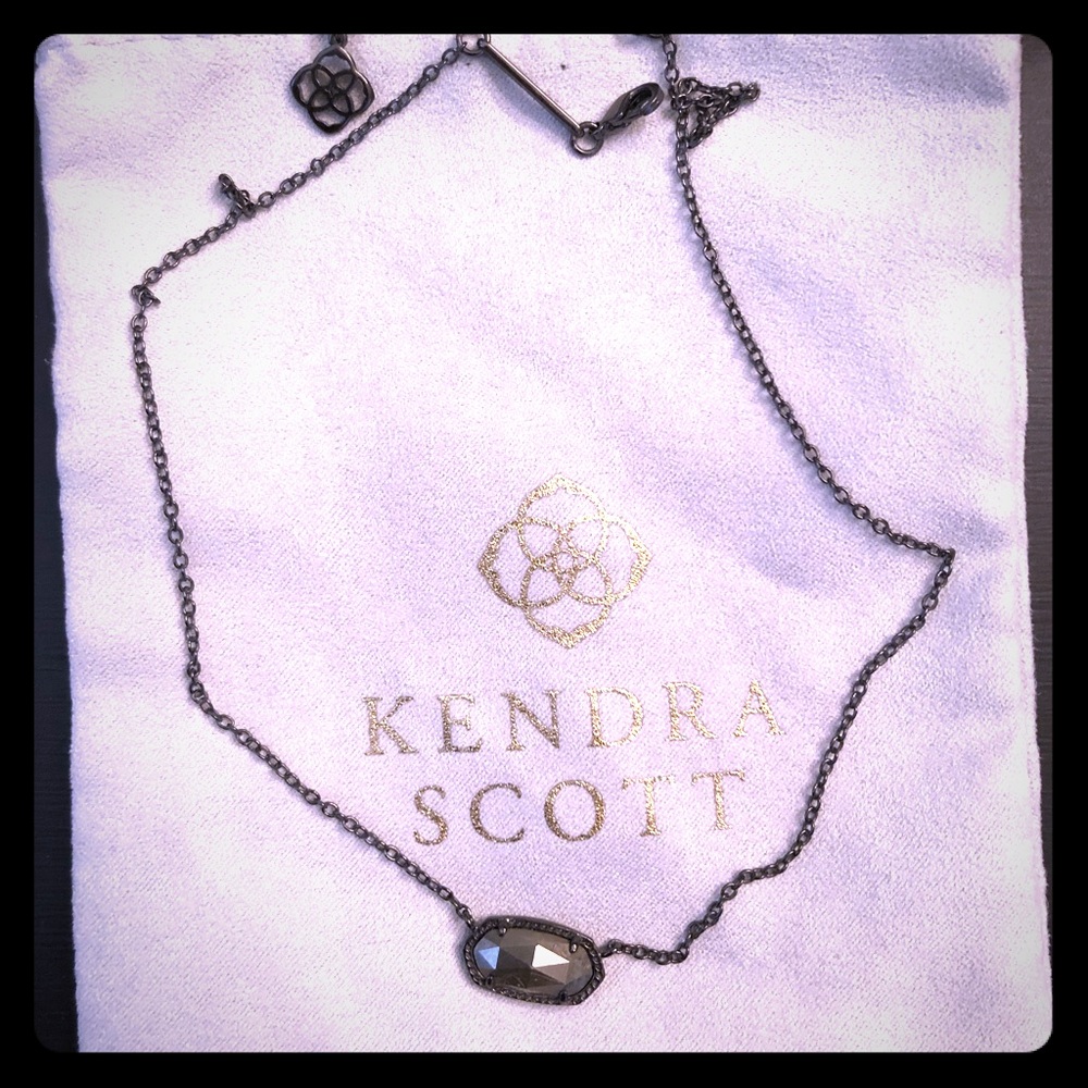 Kendra Scott Elisa Gunmetal Pendant Necklace